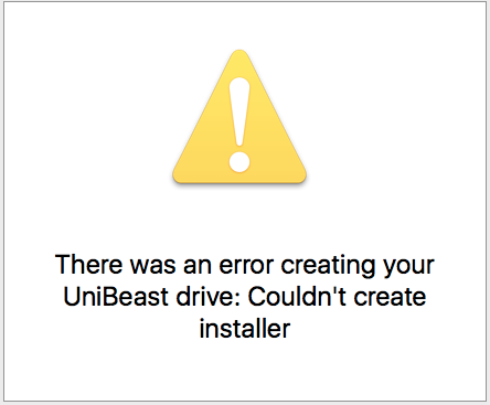 unibeast 8 failed to create install usb